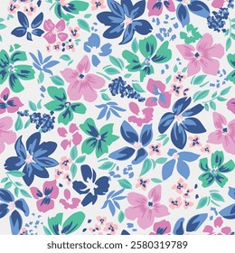 soft  flower print. seamless background.
blossom pattern on a light background with a  wild  flowers of different sizes artwork for tattoo, fabrics, souvenirs, packaging, greeting cards
