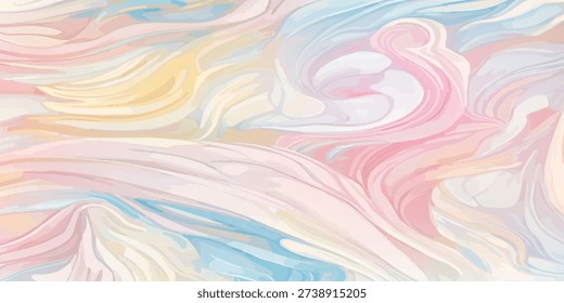 A soft, flowing abstract background featuring a blend of pastel colors like pink, blue, yellow, and white, creating a gentle, wavy texture.