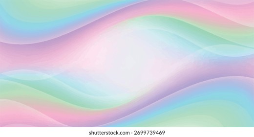 Un fondo abstracto suave y fluido con colores pastel del arco iris y ondas suaves.