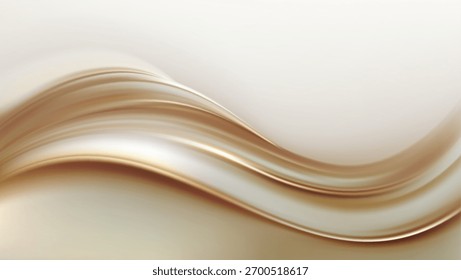 Soft flowing golden waves create a serene abstract motif ideal for luxury design and branding.