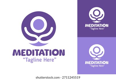 Un logotipo de meditación suave y fluido que representa una conciencia suave, perfecto para plataformas de estilo de vida y temas de bienestar emocional.