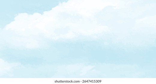 Soft Flowing Sky Blue and White Abstract Watercolor Background with Liquid Motion for Seamless Web and Banner Graphics.