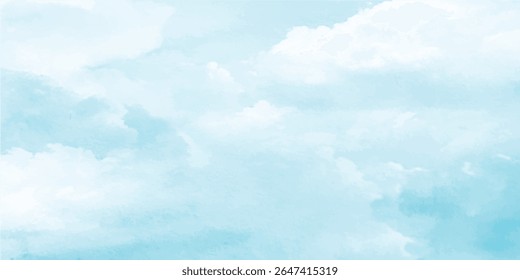 Soft Flowing Sky Blue and White Abstract Watercolor Background with Liquid Motion for Seamless Web and Banner Graphics.