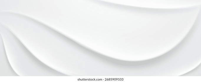 Soft, flowing white curves create a smooth, wavy pattern, giving a sense of gentle movement, as an abstract background.
