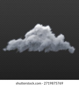 Ícone de nuvem macia e macia. Ilustração realista de vetor de nuvem branca. Meteorologia 3d elemento de design. Símbolo de previsão do tempo nublado. Efeito de sobreposição cumulativa. Névoa, névoa, fumaça ou nevoeiro isolados