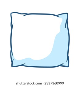 Soft fluffy pillow. Accessory for sleeping and bedding.