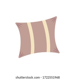 Soft fluffy purple pillow. Flat vector illustration. The concept of sleep and rest