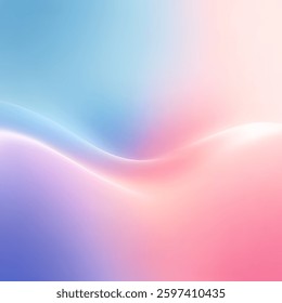 Soft fluid abstract background with smooth pastel gradient in pink and blue hues