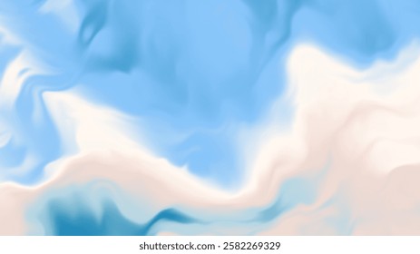 a soft, fluid, and abstract blend of blue, white, and beige tones. It resembles a dreamy sky, ocean waves, or a smooth marble texture with a gentle, flowing aesthetic.