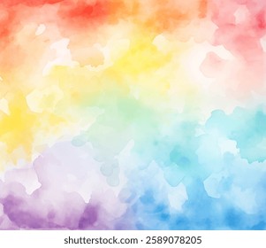 Cores suaves e fluidas se fundem harmoniosamente neste fundo de vetor aquarela, exibindo um belo efeito de gradiente de vermelho a violeta, ideal para projetos criativos ou designs