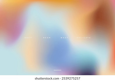 Soft fluid wave gradient landing page. Blue, pink and orange modern flow bland shape background design for cover, banner, poster, flyer, presentation, advertising