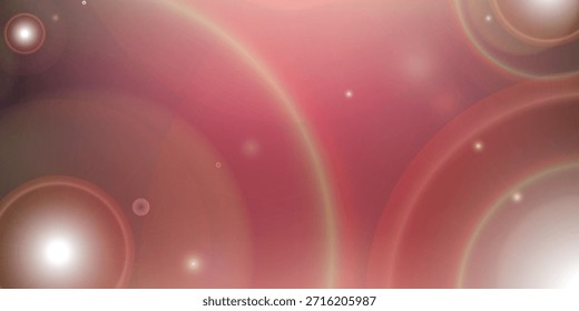 A soft focus abstract background with glowing lens flares and bokeh lights in shades of pink and red.
