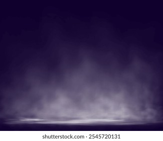 Niebla suave o humo que se eleva sobre un fondo oscuro con luz suave en la base, creando una atmósfera de misterio y profundidad. Perfecto para escenas de fantasía y horror.