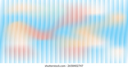Fundo abstrato de ondulação de vidro fosco suave com tons pastel suave e fluxo gradiente suave no moderno prisma com nervuras