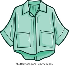 Weiche und lustig hellgrüne Frauenbluse-Cartoon-Illustration