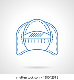 Soft furniture for home. offices, hotel. Modern arm chair. Flat blue line style vector icon