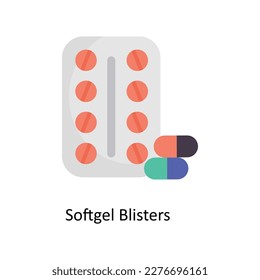 Soft gel Blisters Vector Flat Icons. Simple stock illustration stock