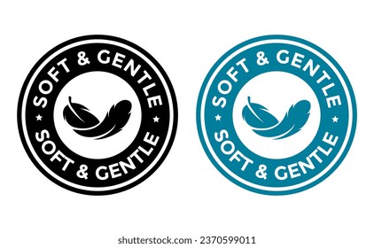 Soft gentle vector badge template. This design use round shape. Suitable for business.