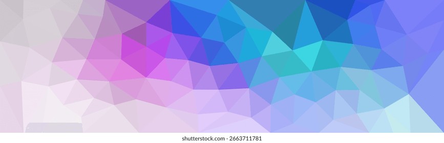 Un fondo geométrico suave de polígonos de color rosa pastel, púrpura y azul que se mezclan a la perfección en un diseño abstracto suave, moderno y calmante.

