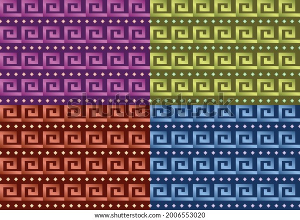 Soft Geometric Greek Pattern Art Stock Vector (Royalty Free) 2006553020 ...