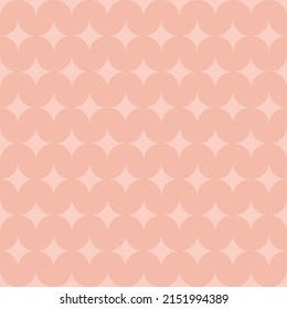 Soft geometric pink, coral and peach colored background texture. Rounded geo shapes seamless pattern. Modern, minimal, simple, subtle backdrop wallpaper. Abstract surface art print.