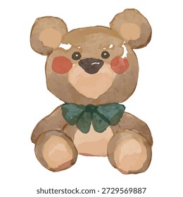 Soft Gift Moments – Teddy Bear Plush (Watercolor Vector)	
