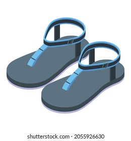 Soft girl sandals icon. Isometric of soft girl sandals vector icon for web design isolated on white background