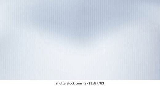 Soft glass ripple gradient in icy pale blue and lavender hues. Delicate reeded texture with frosted distortion effect and minimal vertical blur. Glass texture, vector illustration