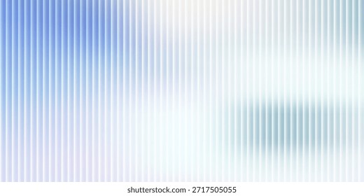 Soft glass ripple gradient in icy pale blue and lavender hues. Delicate reeded texture with frosted distortion effect and minimal vertical blur. Glass texture, vector illustration	