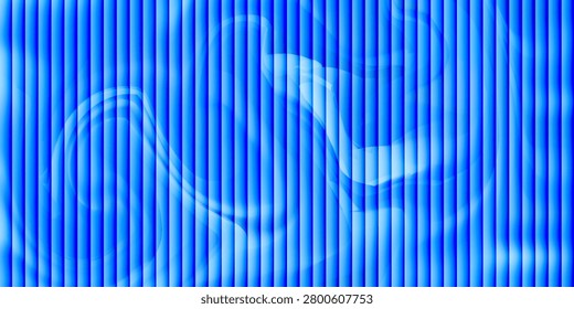 Soft glass ripple gradient in icy pale blue and lavender hues. Delicate reeded texture with frosted distortion effect and minimal vertical blur. Glass texture, vector illustration