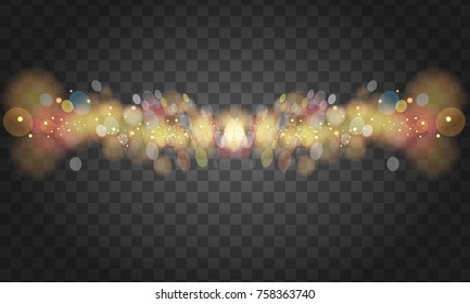 Soft glowing colored bokeh and lights. Illustrated vector.