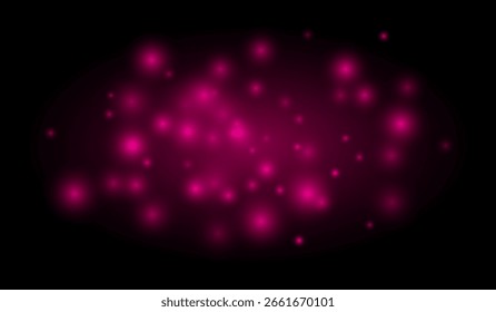 Soft glowing particles scattered across a dark background create an atmospheric light effect. Perfect for overlays, decoration, and digital visual effects.