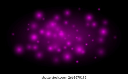 Soft glowing particles scattered across a dark background create an atmospheric light effect. Perfect for overlays, decoration, and digital visual effects.