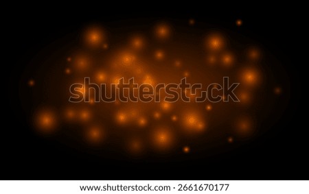 Soft glowing particles scattered across a dark background create an atmospheric light effect. Perfect for overlays, decoration, and digital visual effects.
