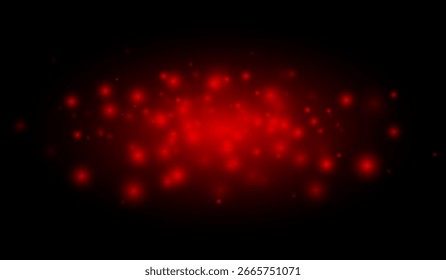 Soft glowing particles scattered on a dark field, creating an atmospheric light effect for overlays, decorations, backgrounds, and visual effects.