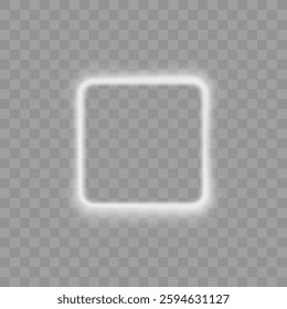 Soft glowing square borders in a row, neon white light effect, sci-fi inspired transparent frames, digital futuristic UI elements, cyberpunk aesthetic, modern illuminated abstract design