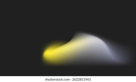 A soft, glowing wave of color against a dark backdrop.