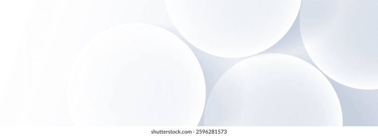 Soft glowing white circular shapes overlapping in a clean, futuristic abstract background design