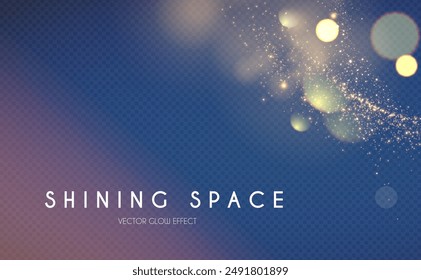 Soft gold bokeh light effect. Shining holiday and party design. Blur light