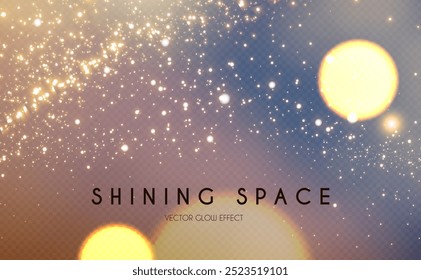 Suave efecto de luz bokeh dorado. Brillante diseño de vacaciones y fiesta. Luz borrosa