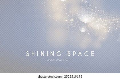 Soft gold bokeh light effect. Shining holiday and party design. Blur light