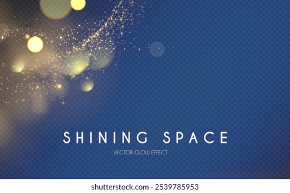 Suave efecto de luz bokeh dorado. Brillante diseño de vacaciones y fiesta. Luz borrosa