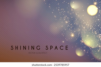 Suave efecto de luz bokeh dorado. Brillante diseño de vacaciones y fiesta. Luz borrosa