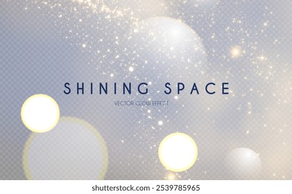 Suave efecto de luz bokeh dorado. Brillante diseño de vacaciones y fiesta. Luz borrosa