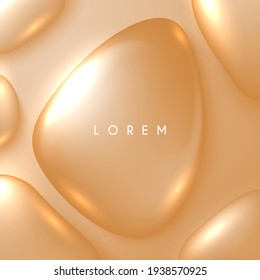 Soft gold liquid drops background