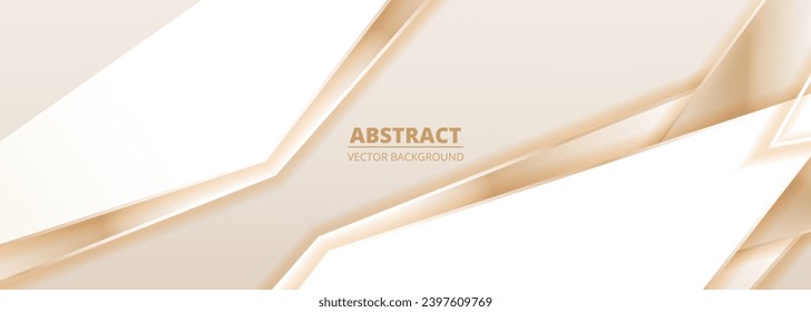 Weich goldener, moderner abstrakter Hintergrund mit Schatten und geometrischen Formen. Luxus-Vektorgrafik-goldener Breitbanner