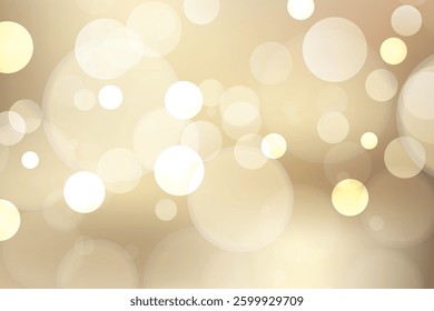 Soft golden bokeh background with glowing light circles. Elegant and dreamy abstract blur effect, perfect for festive, luxury, or celebratory designs.