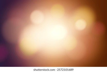 Soft Golden Bokeh Light on Warm Gradient Background, Abstract Blurred Glow for Romantic and Dreamy Designs, Background decoration.