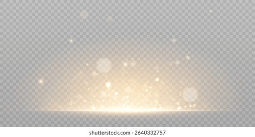 Soft golden glow with highlights and light particles over a semi-transparent background. Suitable for magic effects, lighting scenes, advertising backgrounds or UI design.