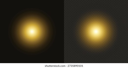 Soft golden glowing orb with radiant light bloom, perfect for magical effects, energy concepts, and abstract illumination backgrounds